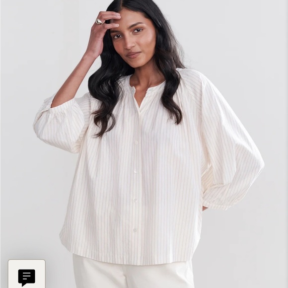 NWOT JENNI KAYNE
Willow Blouse in Putty Stripe L - Picture 2 of 10